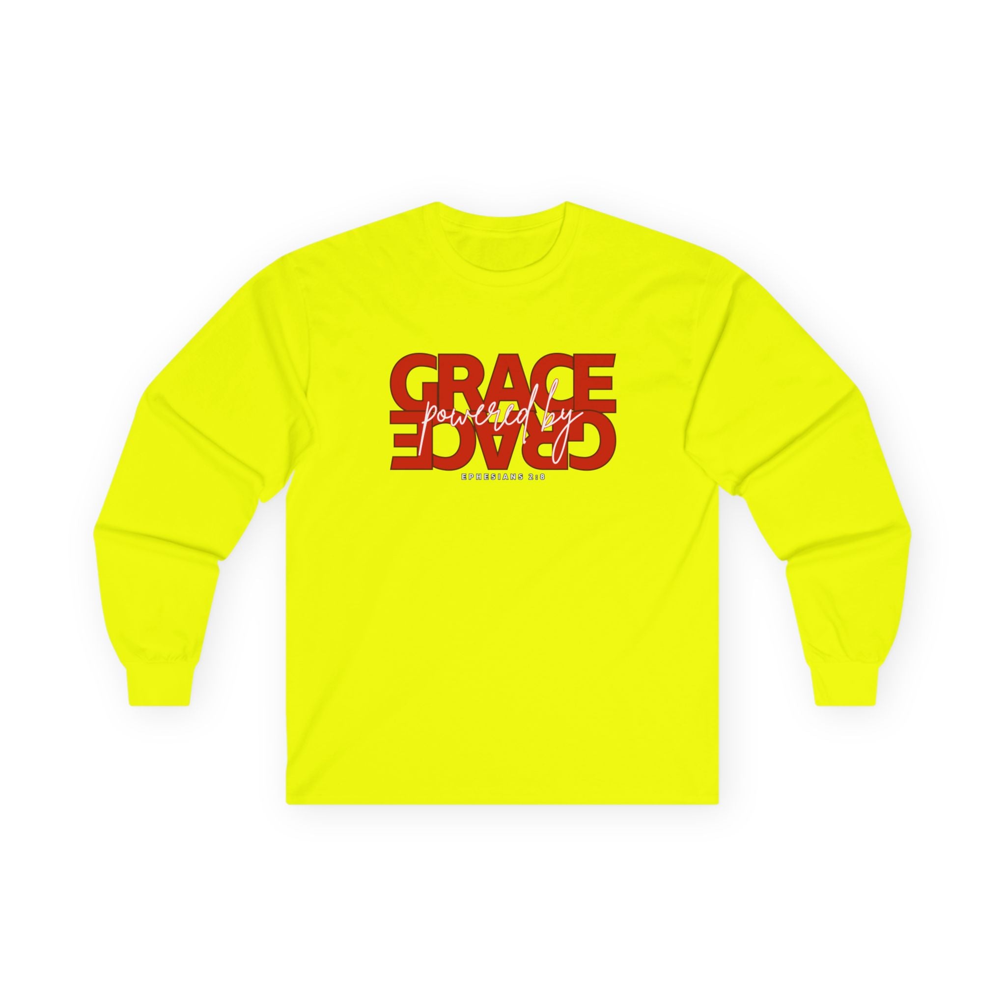 By Grace Long Sleeve Tee — Inspirational Christian Graphic Shirt