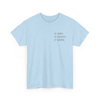 Black Text-Pattern T-Shirt — Seen Known Saved Christian Typography Graphic Tee