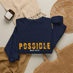 Christian Crewneck Sweatshirt "Possible" Pullover, Mark 10:27 Scripture Apparel, All Things Are Possible Faith Graphic Sweatshirt