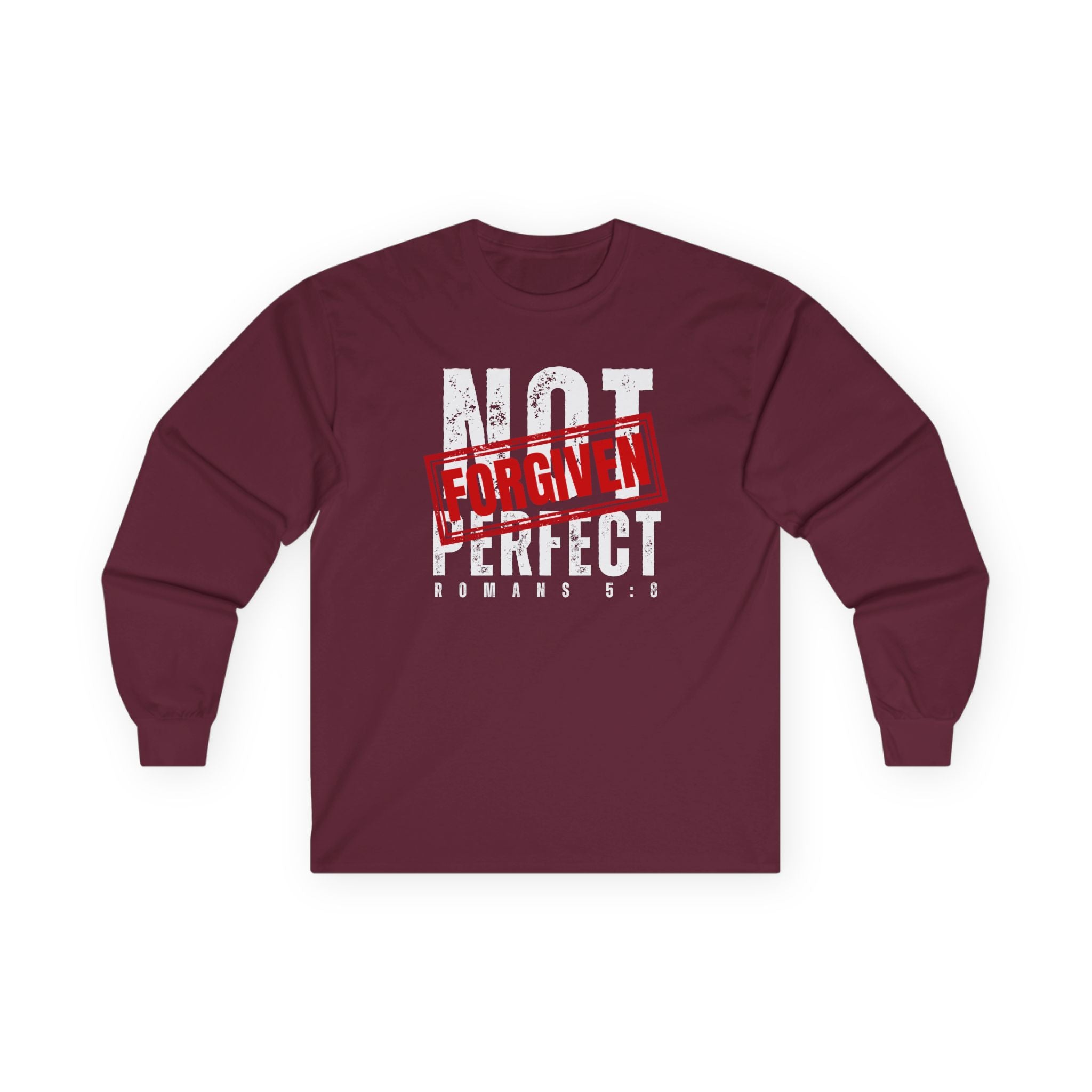 Not Perfect But Forgiven Long Sleeve Tee — Christian Faith Graphic Shirt