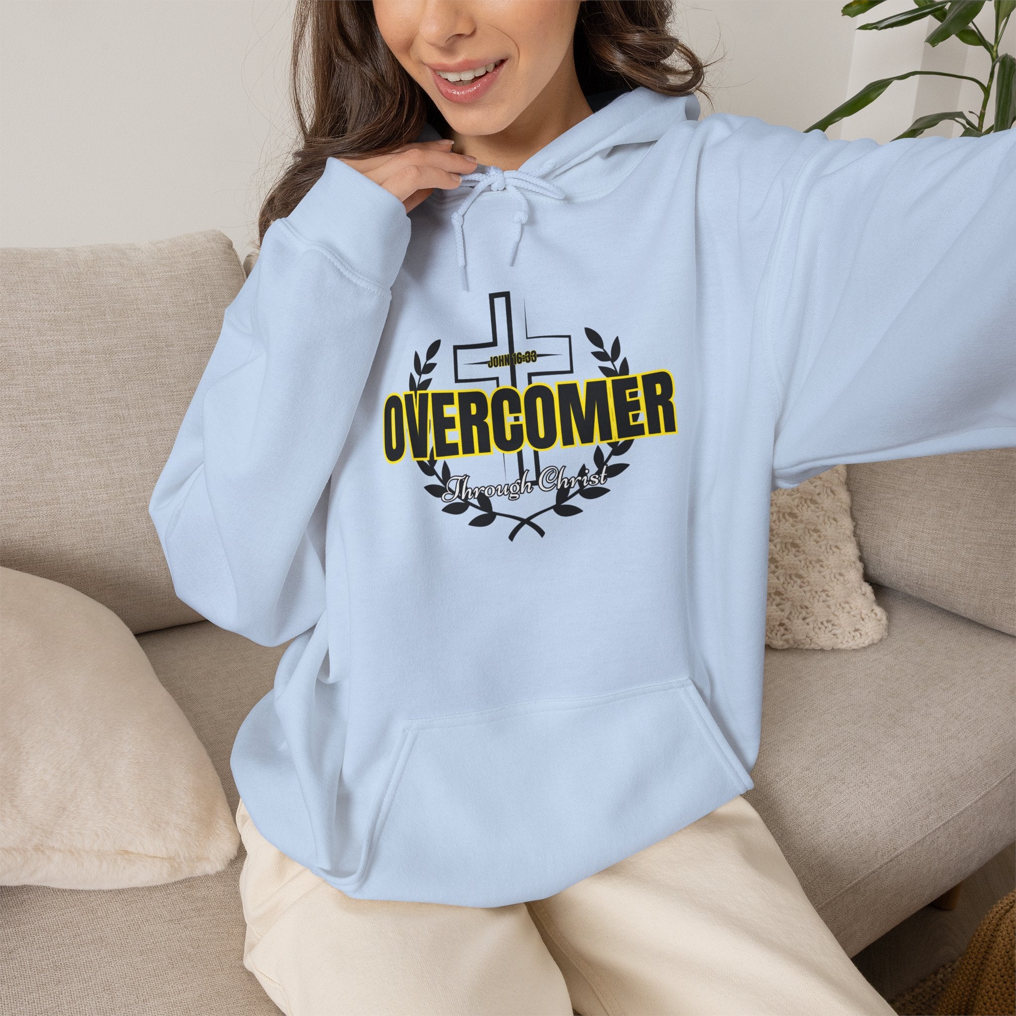 Overcomer Cross Hoodie – Faith-Based Christian Pullover