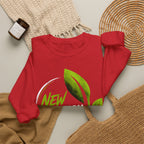 Christian Crewneck Sweatshirt "New Creation" Pullover, 2 Corinthians 5:17 Scripture Apparel, Green Leaf Graphic Sweatshirt