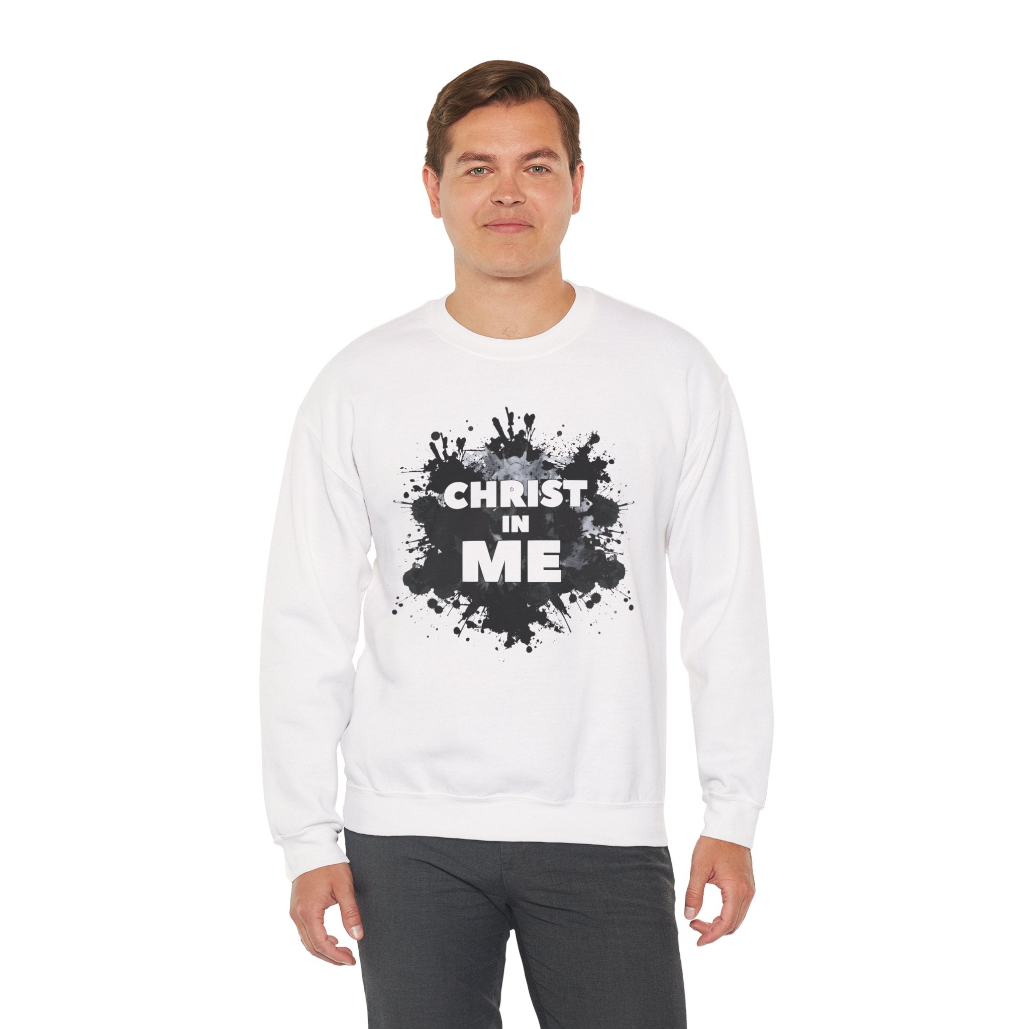 Christian Crewneck Sweatshirt "Christ in Me" Pullover, Galatians 2:20 Apparel, Inspirational Religious Graphic Sweatshirt