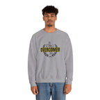 "Overcomer" Cross Graphic Crewneck – Unisex Minimalist Faith Pullover