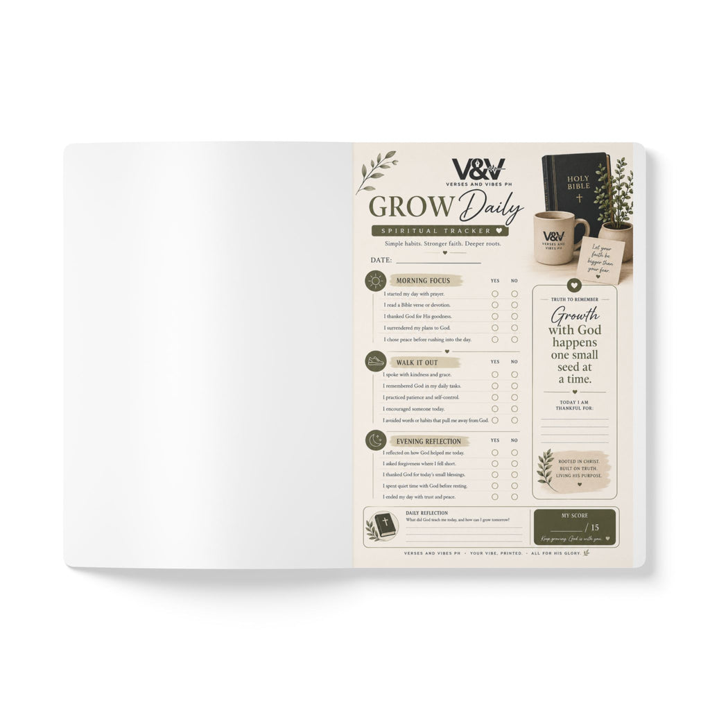 Spiritual Tracker Journal — Guided Daily Faith & Bible Study Notebook