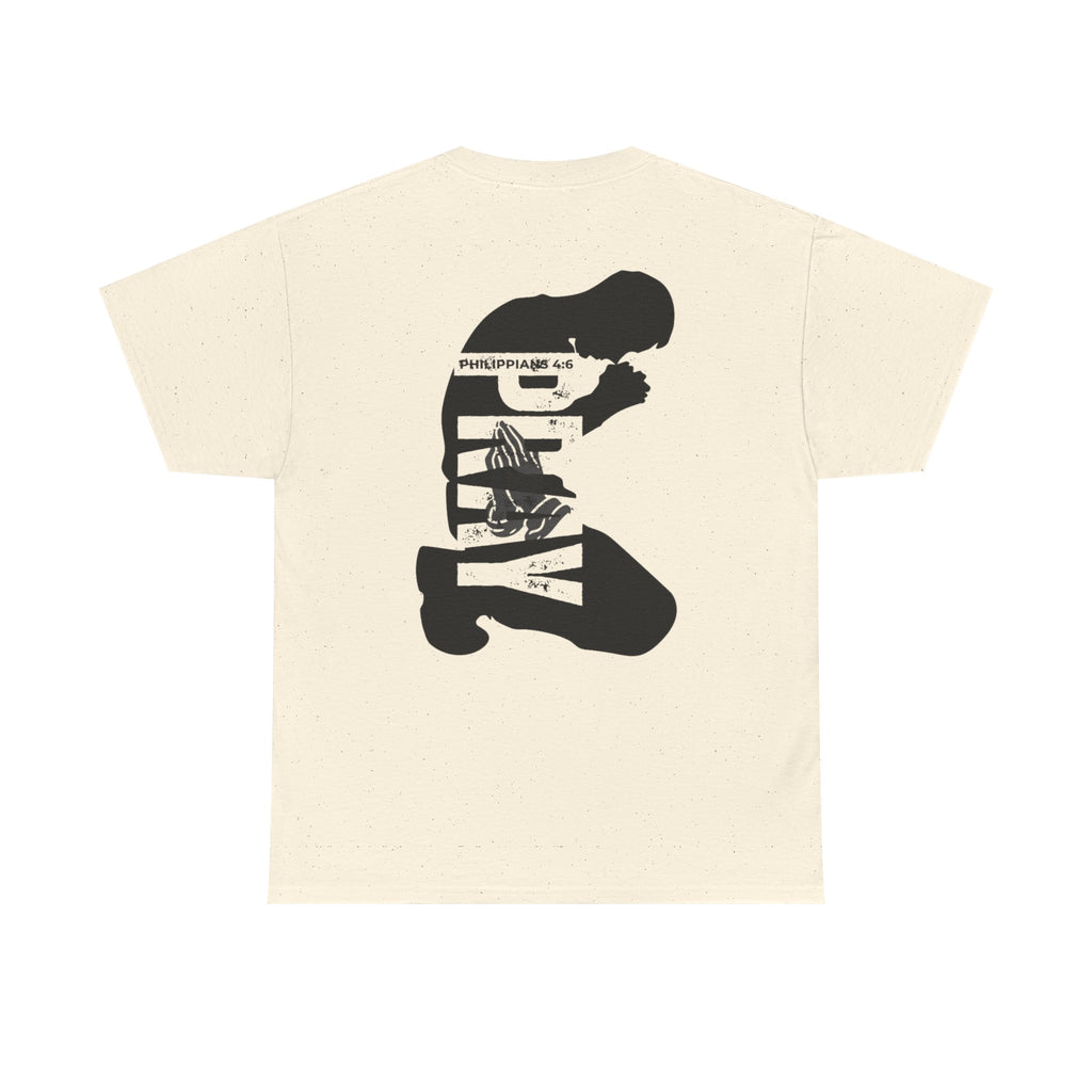 Pray More Tee — "Pray More, Panic Less" Christian Graphic T-Shirt