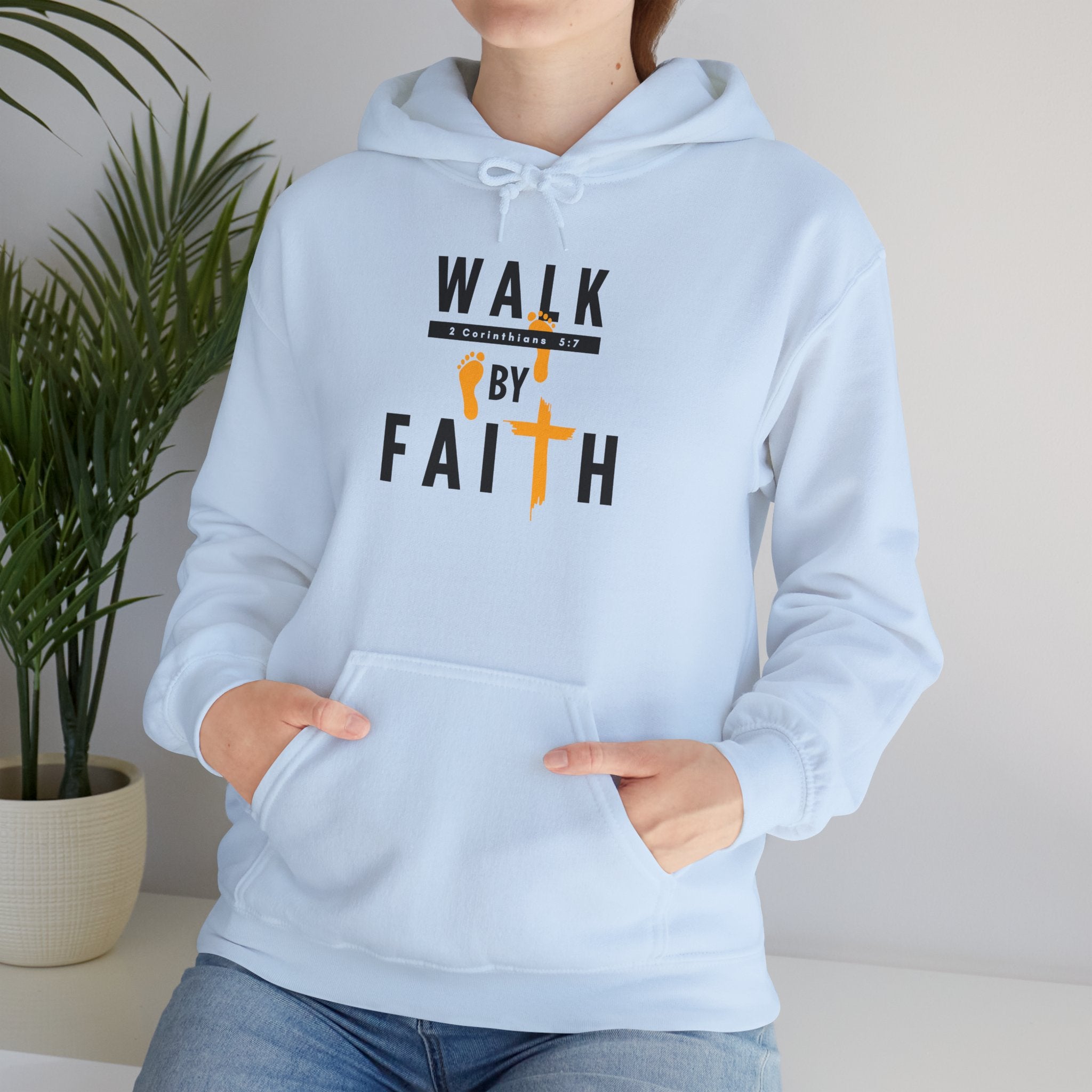 Walk By Faith Hoodie — Christian Inspirational Cross Sweatshirt