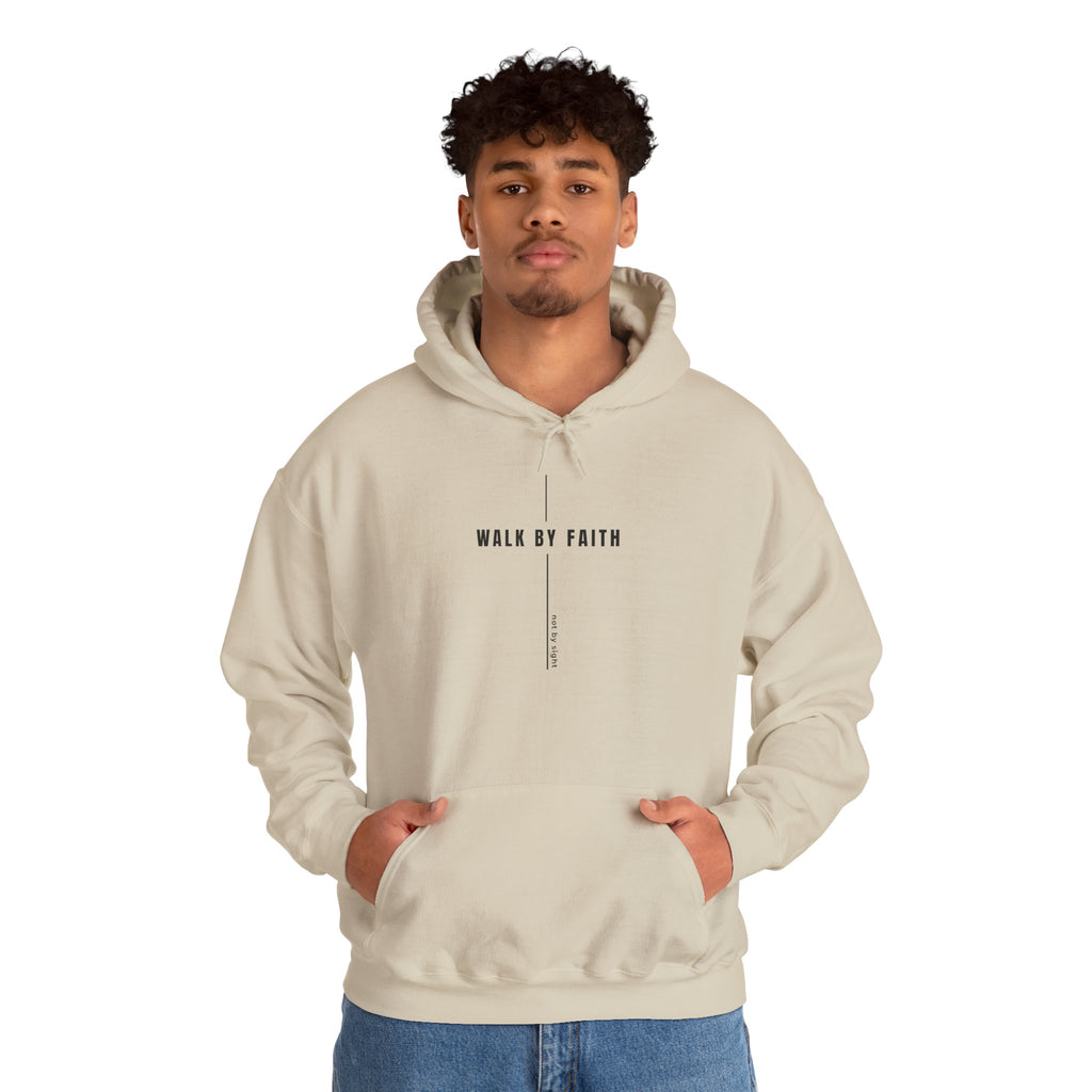 Walk By Faith Hoodie — Minimal Christian Inspirational Sweatshirt