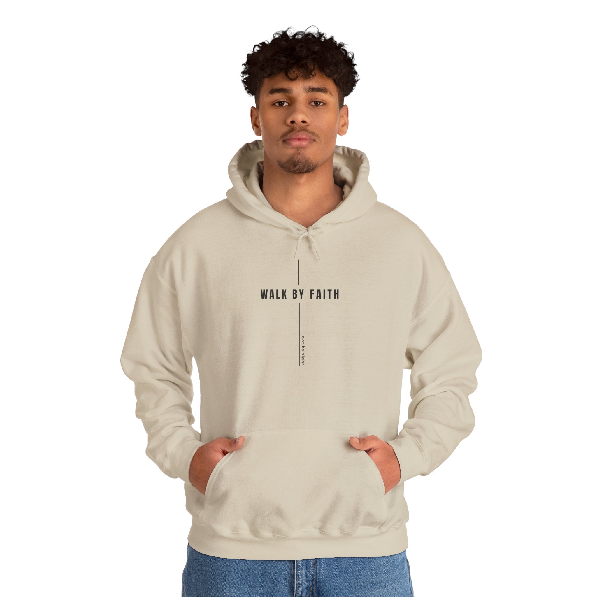 Walk By Faith Hoodie — Minimal Christian Inspirational Sweatshirt