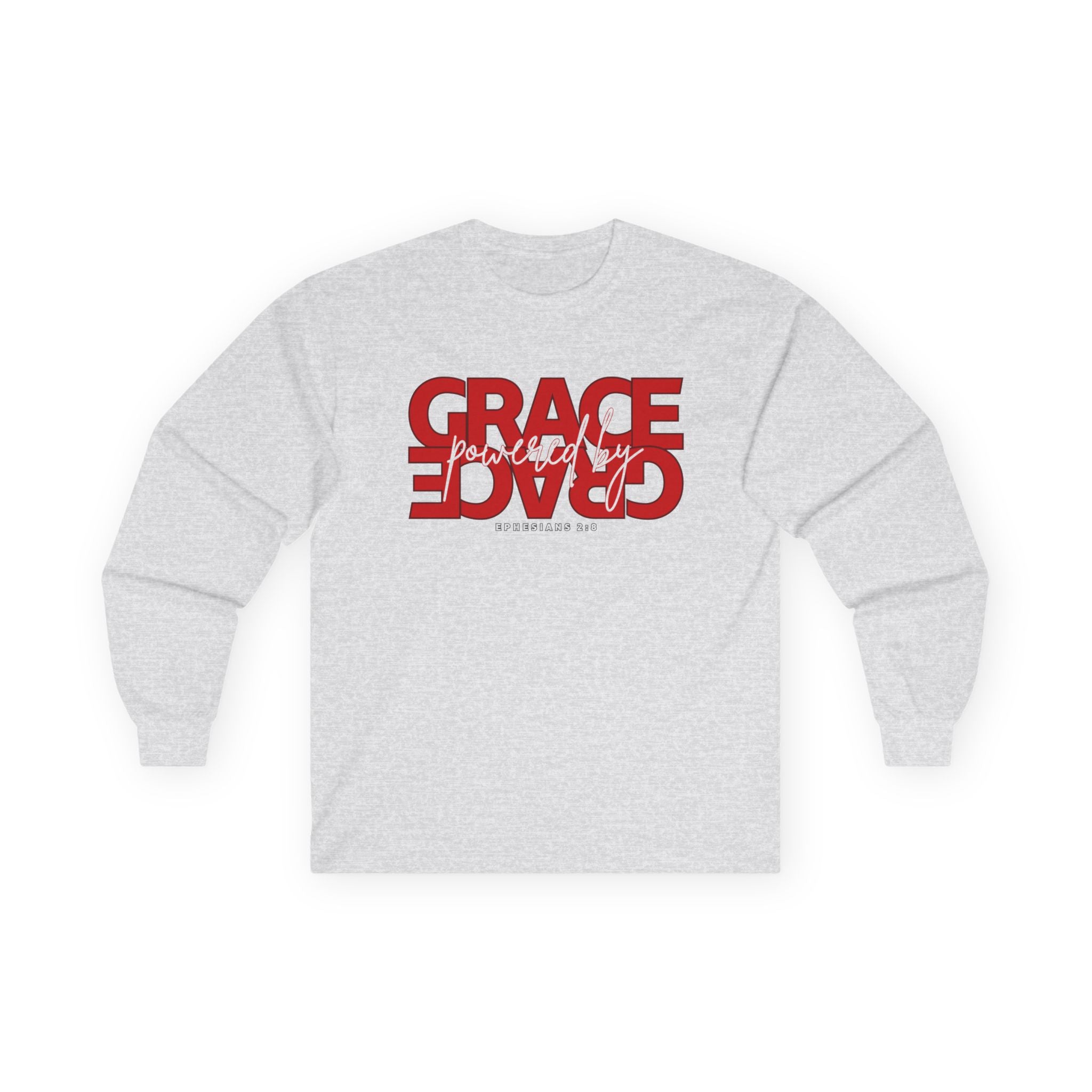 By Grace Long Sleeve Tee — Inspirational Christian Graphic Shirt