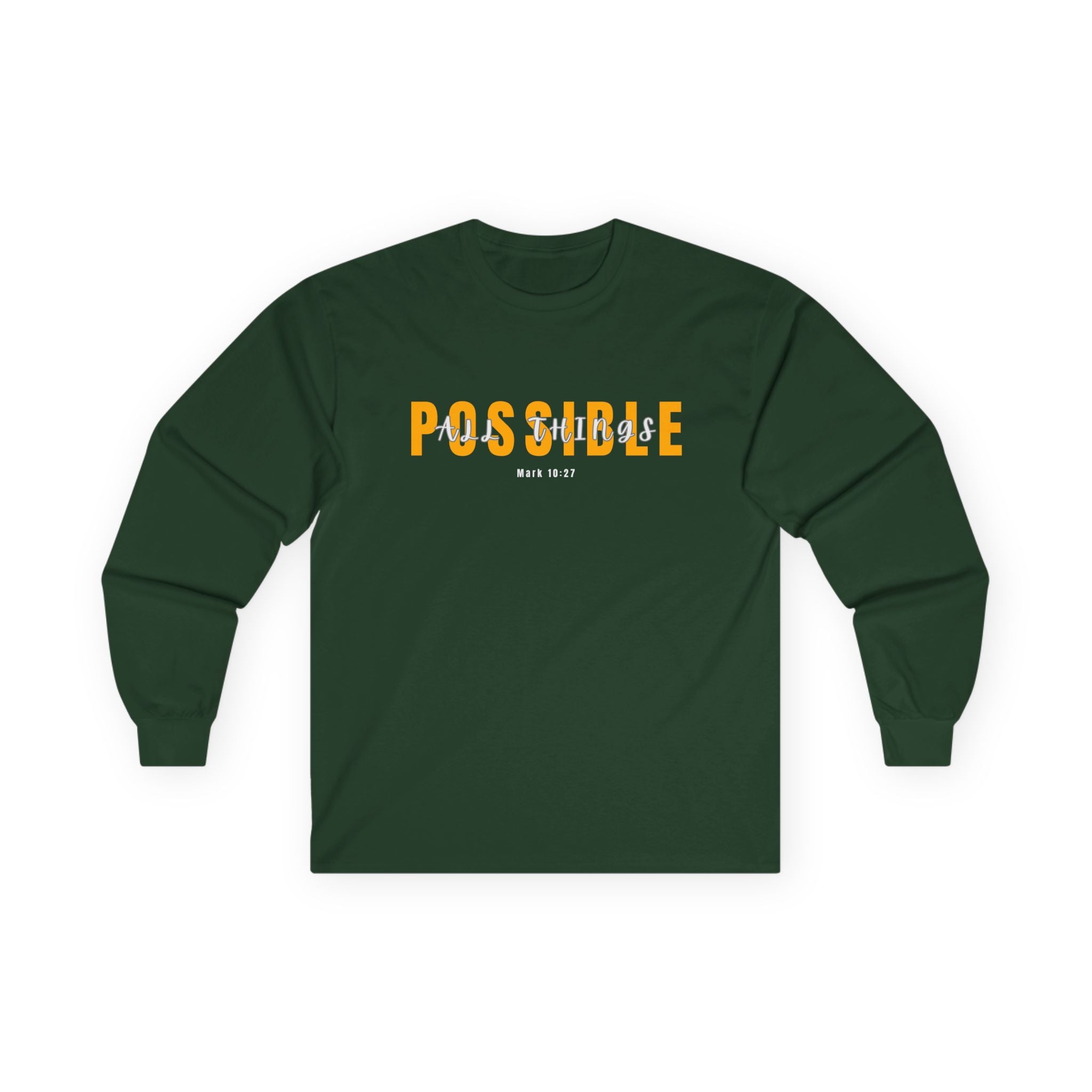 Possible Long Sleeve Christian Tee — 'POSSIBLE' Inspirational Graphic Shirt
