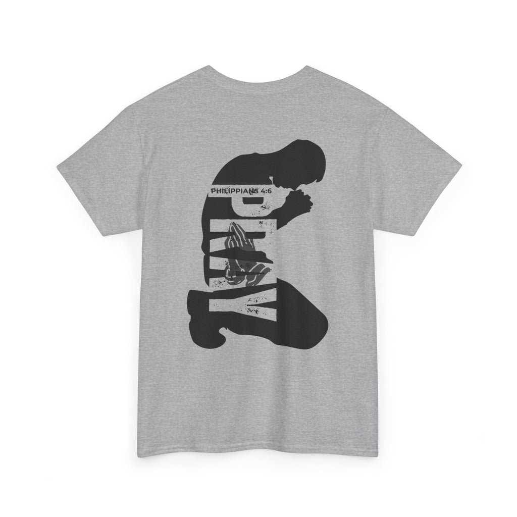 Pray More Tee — "Pray More, Panic Less" Christian Graphic T-Shirt