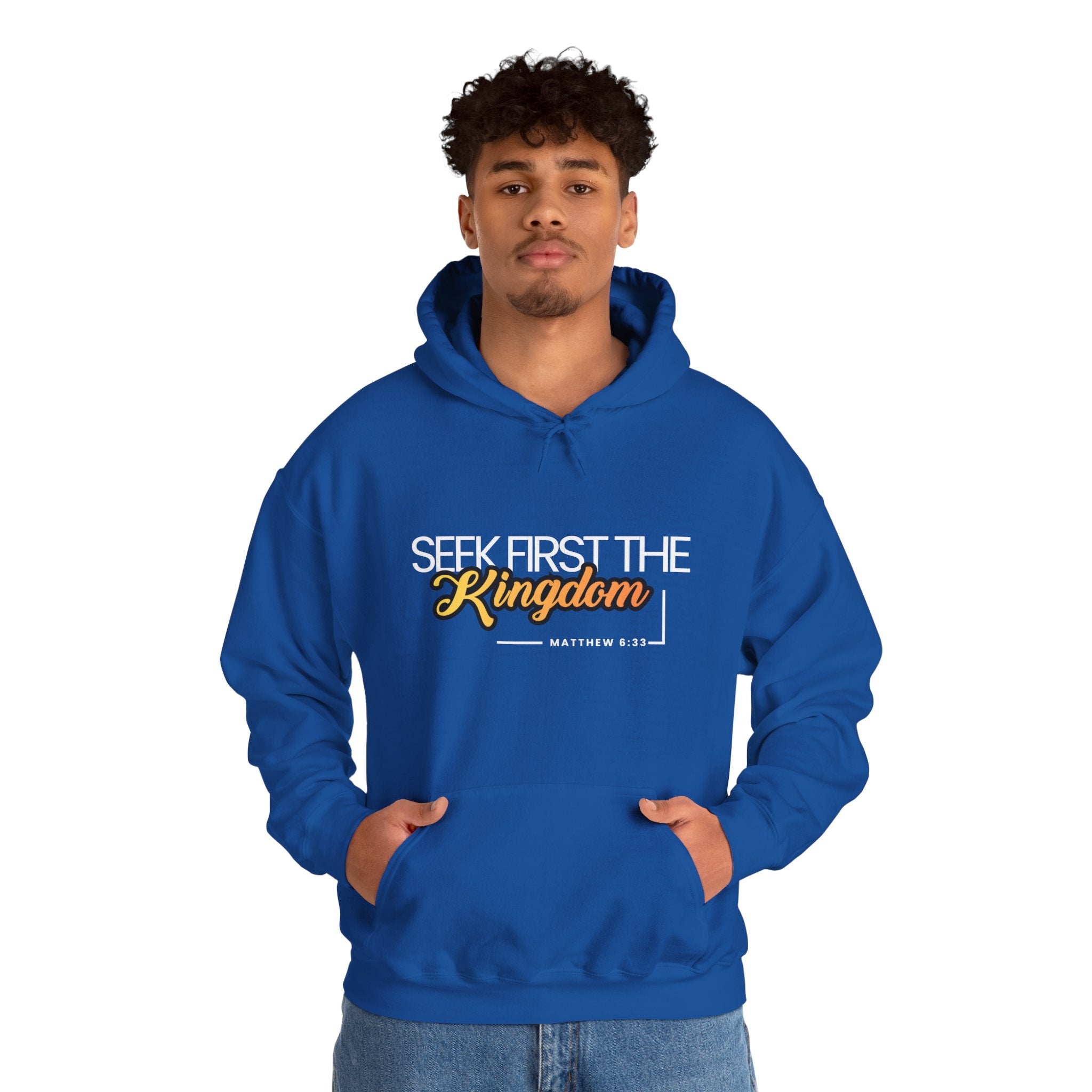 Seek First the Kingdom Hoodie - Christian Faith Scripture Sweatshirt (Matthew 6:33)