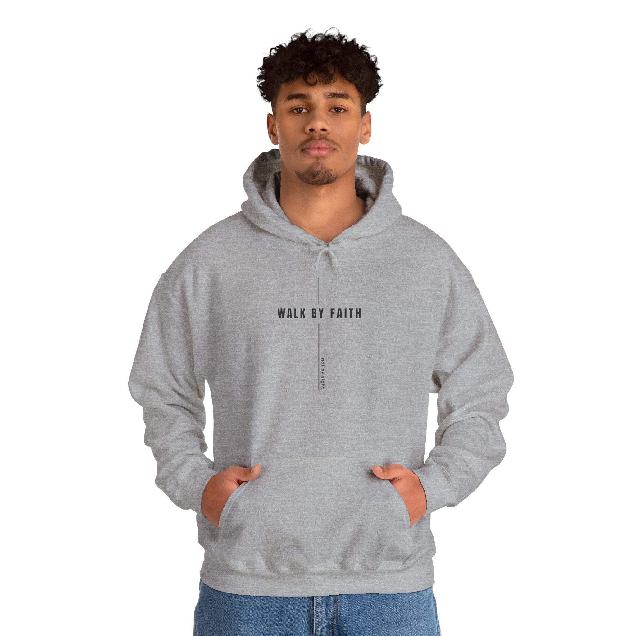 Walk By Faith Hoodie — Minimal Christian Inspirational Sweatshirt