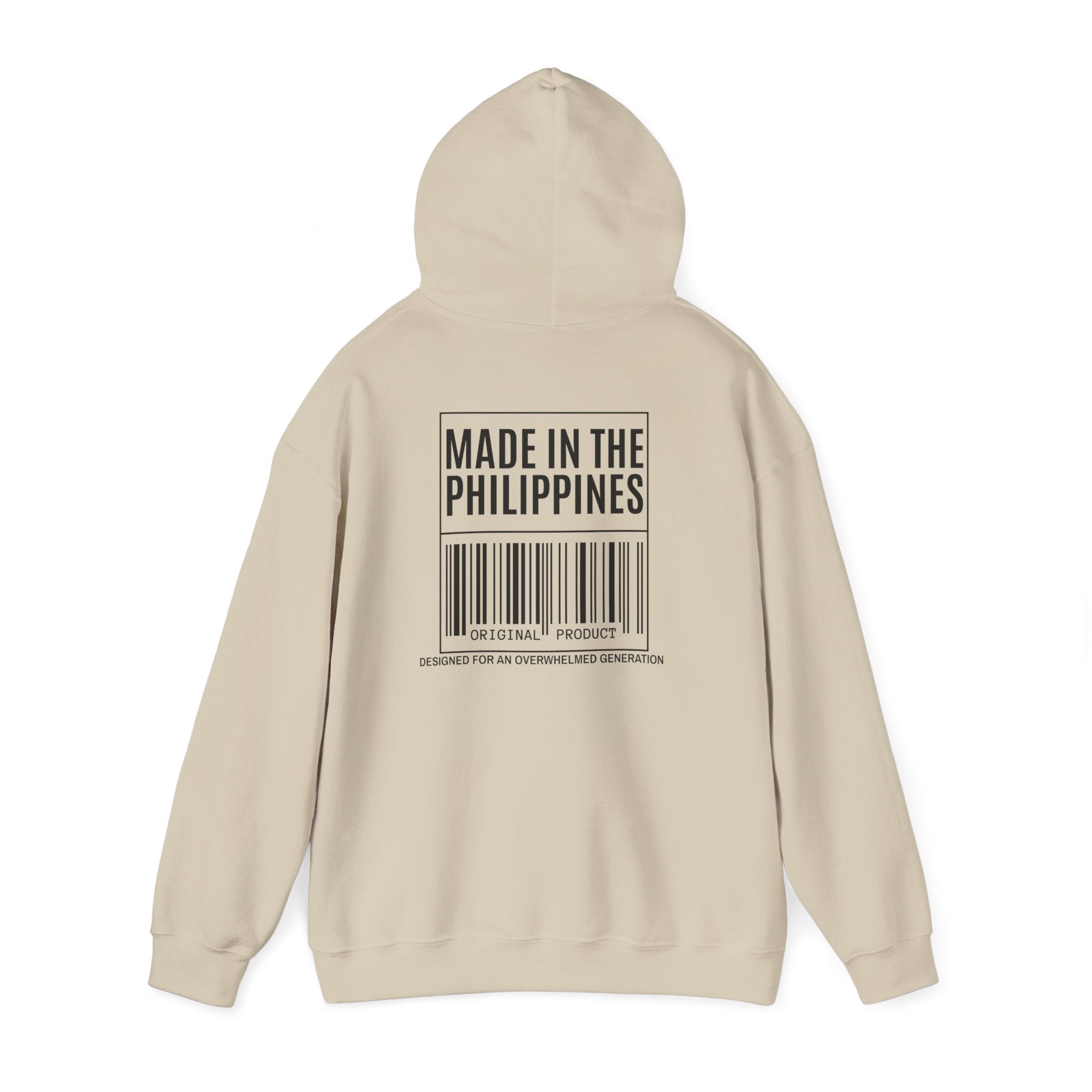 Made in the Philippines Hoodie — Barcode Graphic Back Print