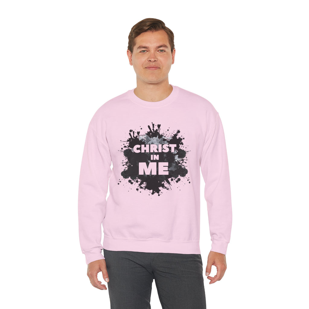 Christian Crewneck Sweatshirt "Christ in Me" Pullover, Galatians 2:20 Apparel, Inspirational Religious Graphic Sweatshirt