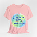 Homeschool Mode Tee — "Always On" Watercolor Kids & Parent Homeschool Shirt