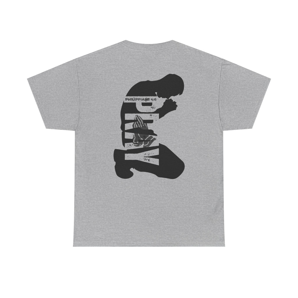 Pray More Tee — "Pray More, Panic Less" Christian Graphic T-Shirt