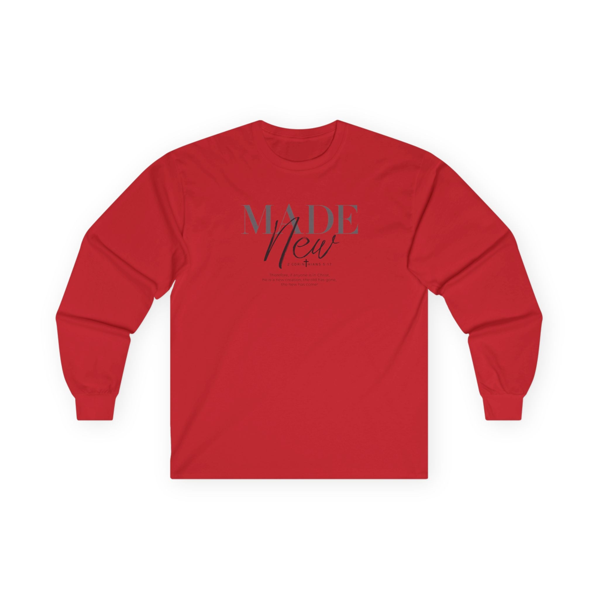 Made New Long Sleeve Tee — Inspirational Christian Faith Shirt