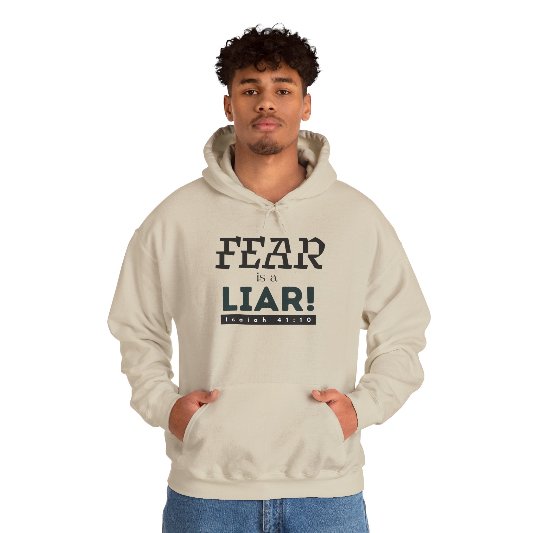 Fear Is a Liar Hoodie — Inspirational Christian Faith Sweatshirt