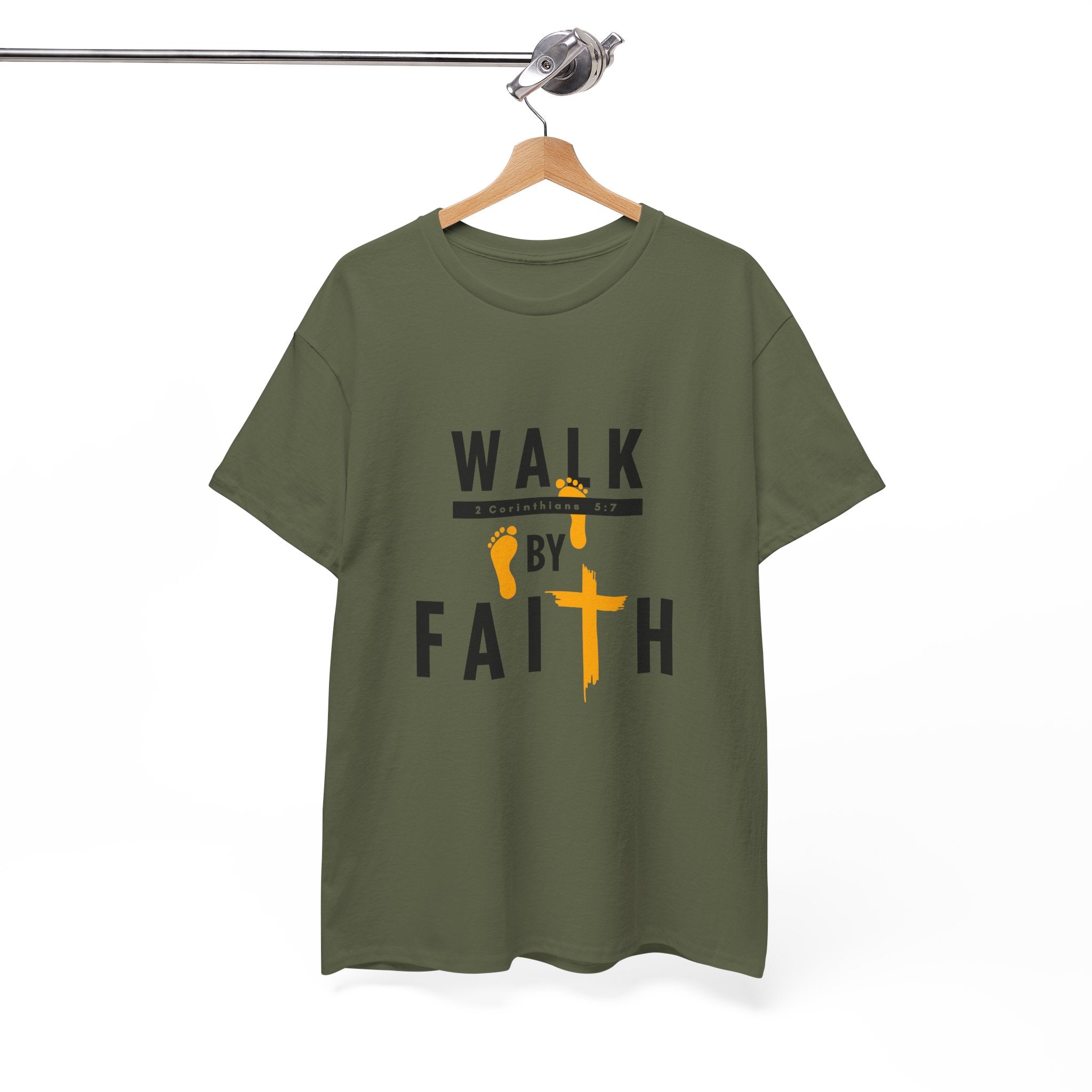 By Faith T-Shirt — Christian Walk By Faith Cross Tee