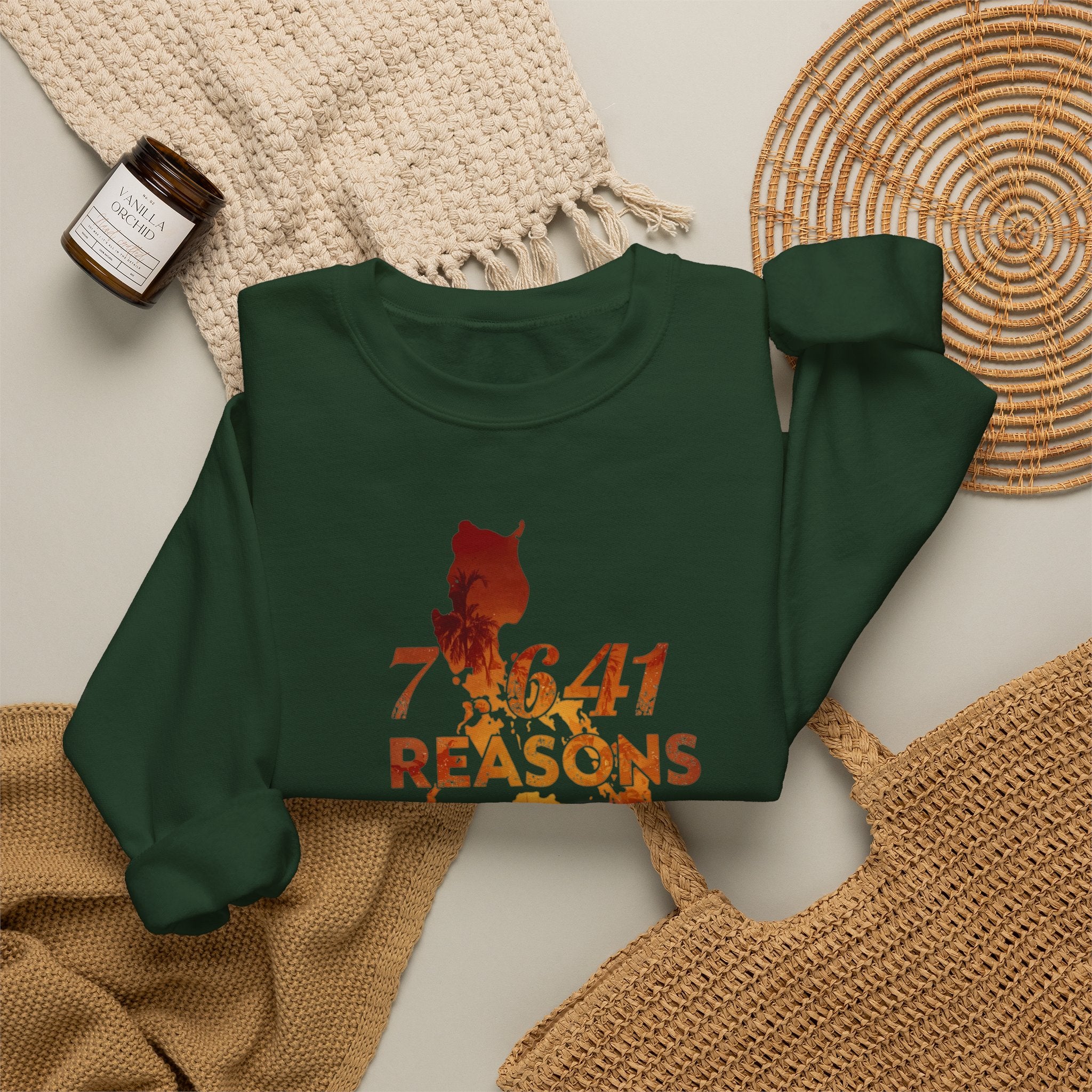 Philippines Map '7,641 Reasons to Be Proud Pinoy' Crewneck Sweatshirt
