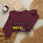 Christian Crewneck Sweatshirt "Certified Light of the World" Pullover, Matthew 5:14 Scripture Apparel, Trendy Faith Graphic Sweatshirt