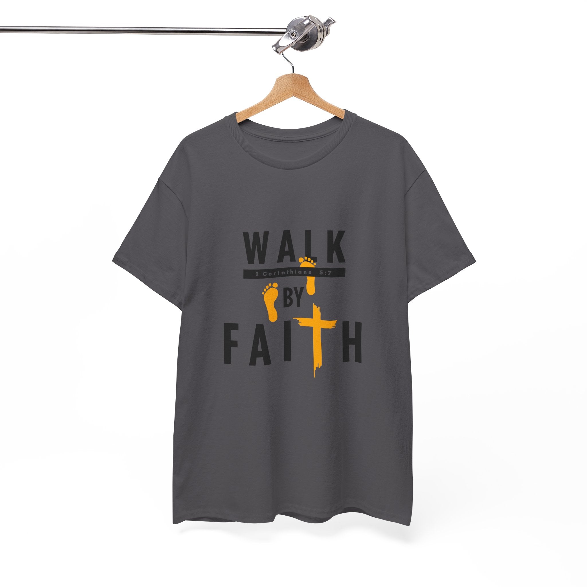 By Faith T-Shirt — Christian Walk By Faith Cross Tee