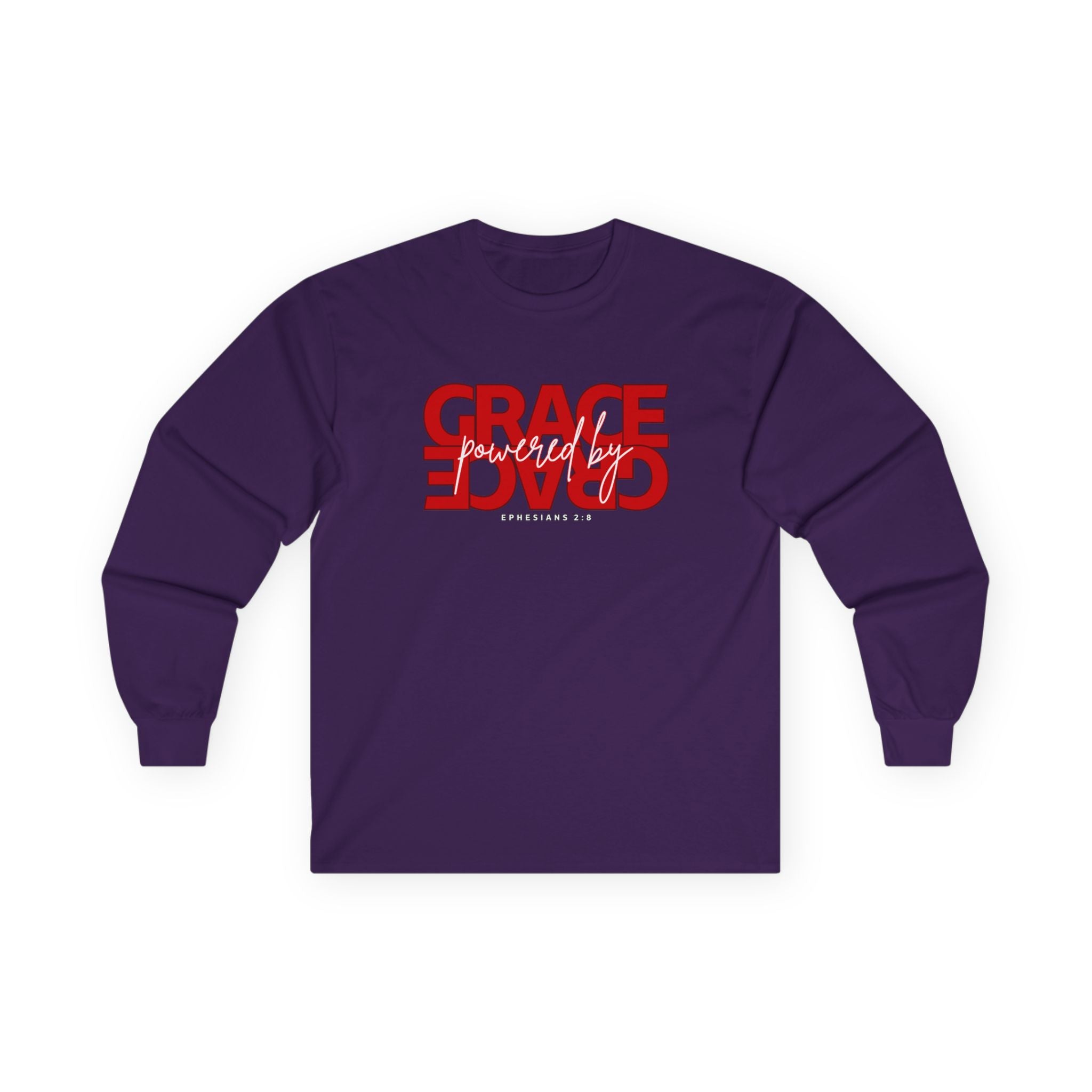 By Grace Long Sleeve Tee — Inspirational Christian Graphic Shirt