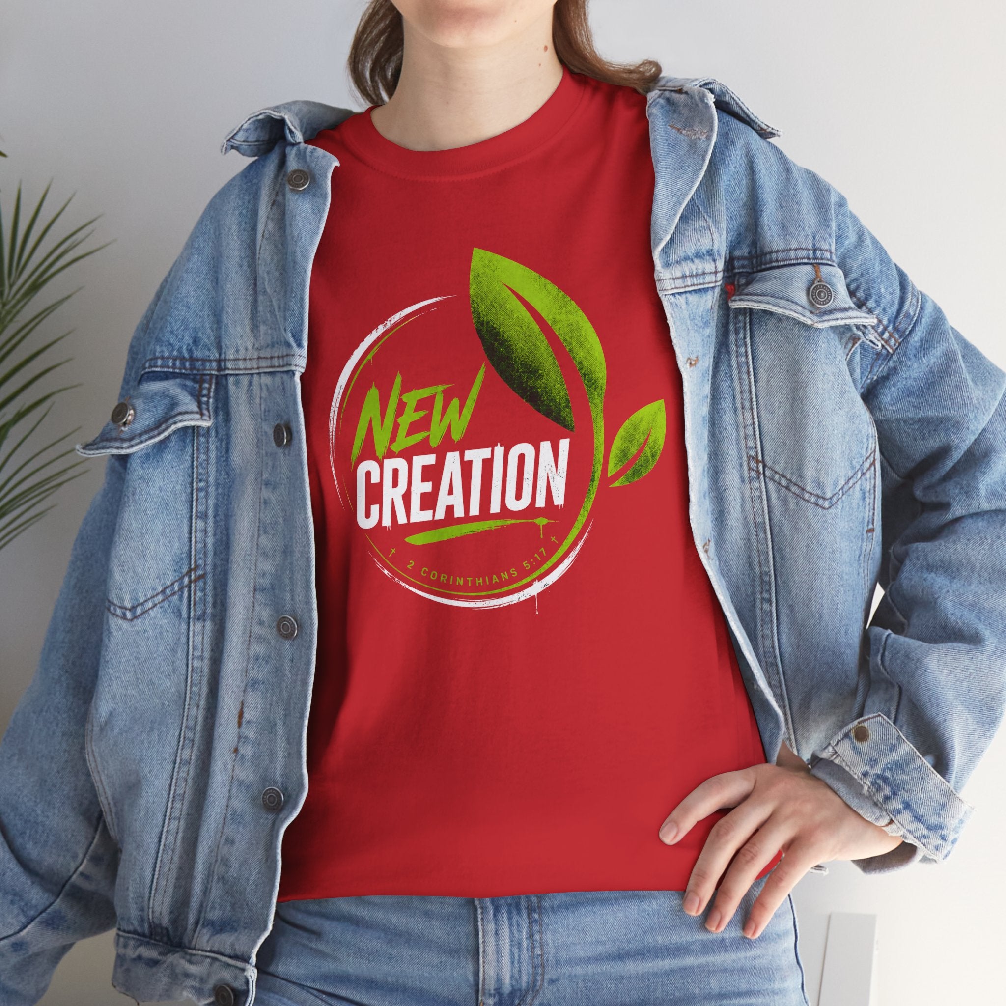 New Creation T-Shirt — Green Leaf Faith Tee