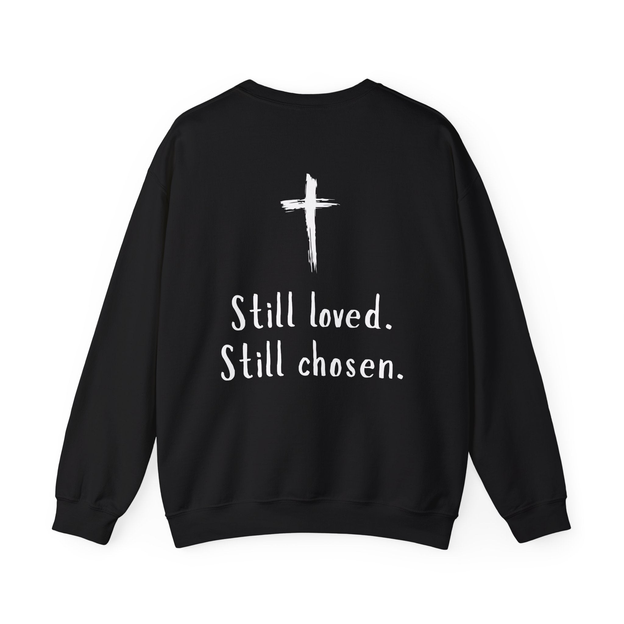 Christian Crewneck Sweatshirt — "Not Perfect, Forgiven" (Romans 5:8)