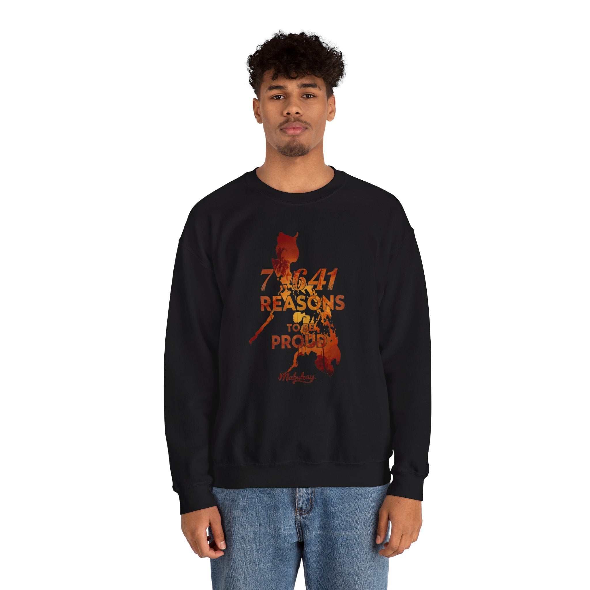 Philippines Map '7,641 Reasons to Be Proud Pinoy' Crewneck Sweatshirt
