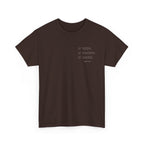 Black Text-Pattern T-Shirt — Seen Known Saved Christian Typography Graphic Tee
