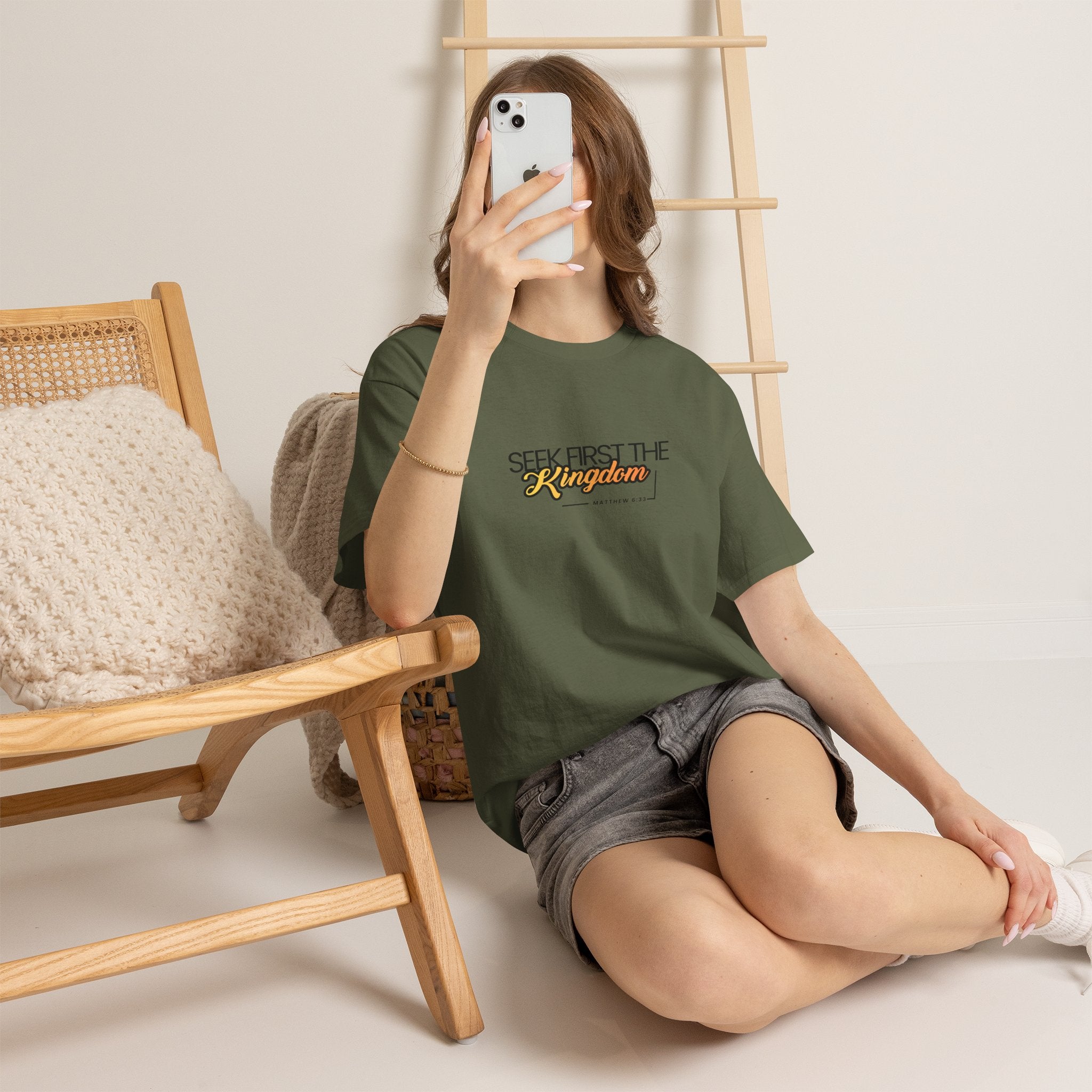 Seek First the Kingdom Tee — Christian Faith Graphic T-Shirt (Matthew 6:33)