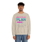 God's Plan Crewneck Sweatshirt — Retro Neon Faith Graphic