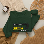 Christian Crewneck Sweatshirt "Certified Light of the World" Pullover, Matthew 5:14 Scripture Apparel, Trendy Faith Graphic Sweatshirt