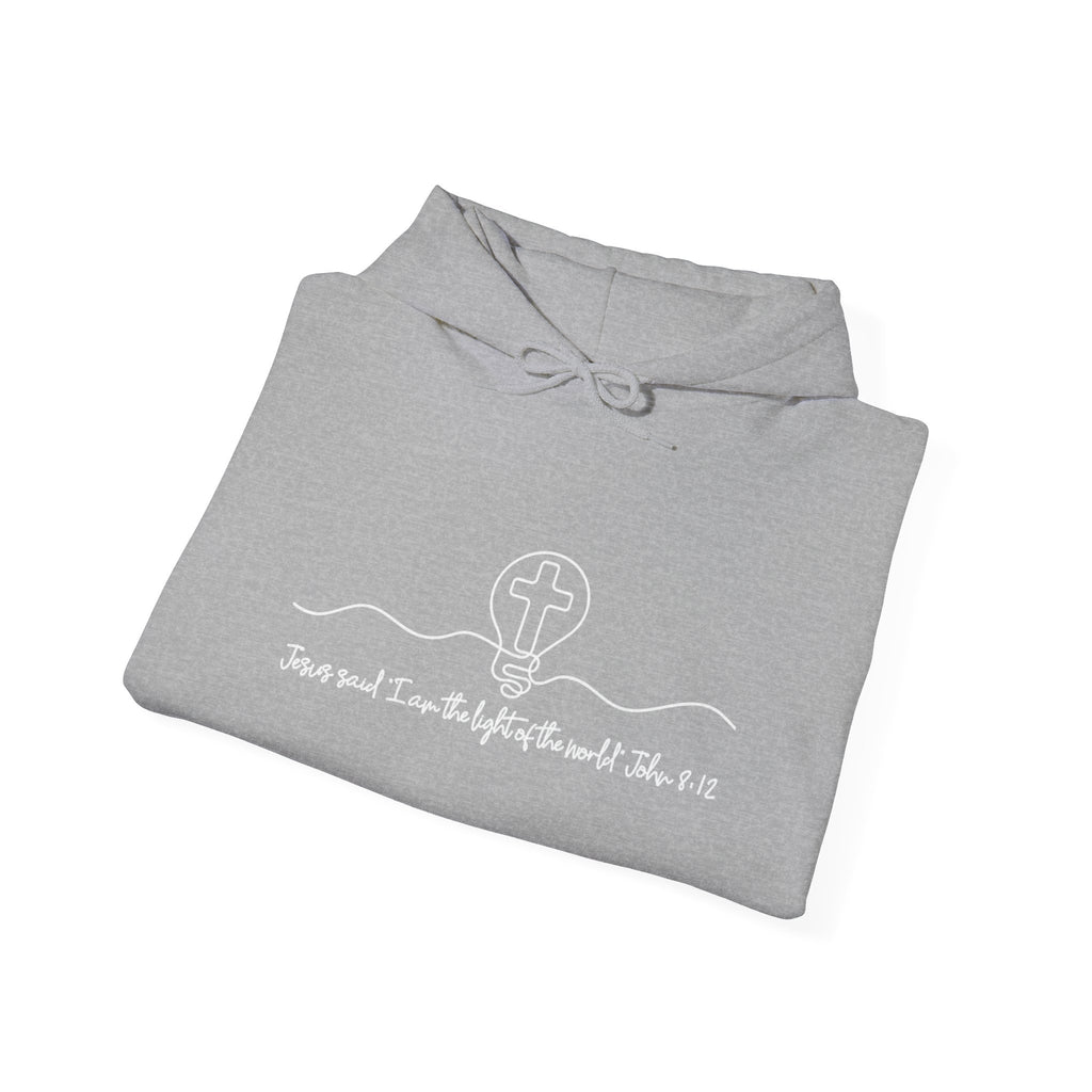 Christian Hoodie with Light of the World and Cross Design – Faith Comfort Sweatshirt