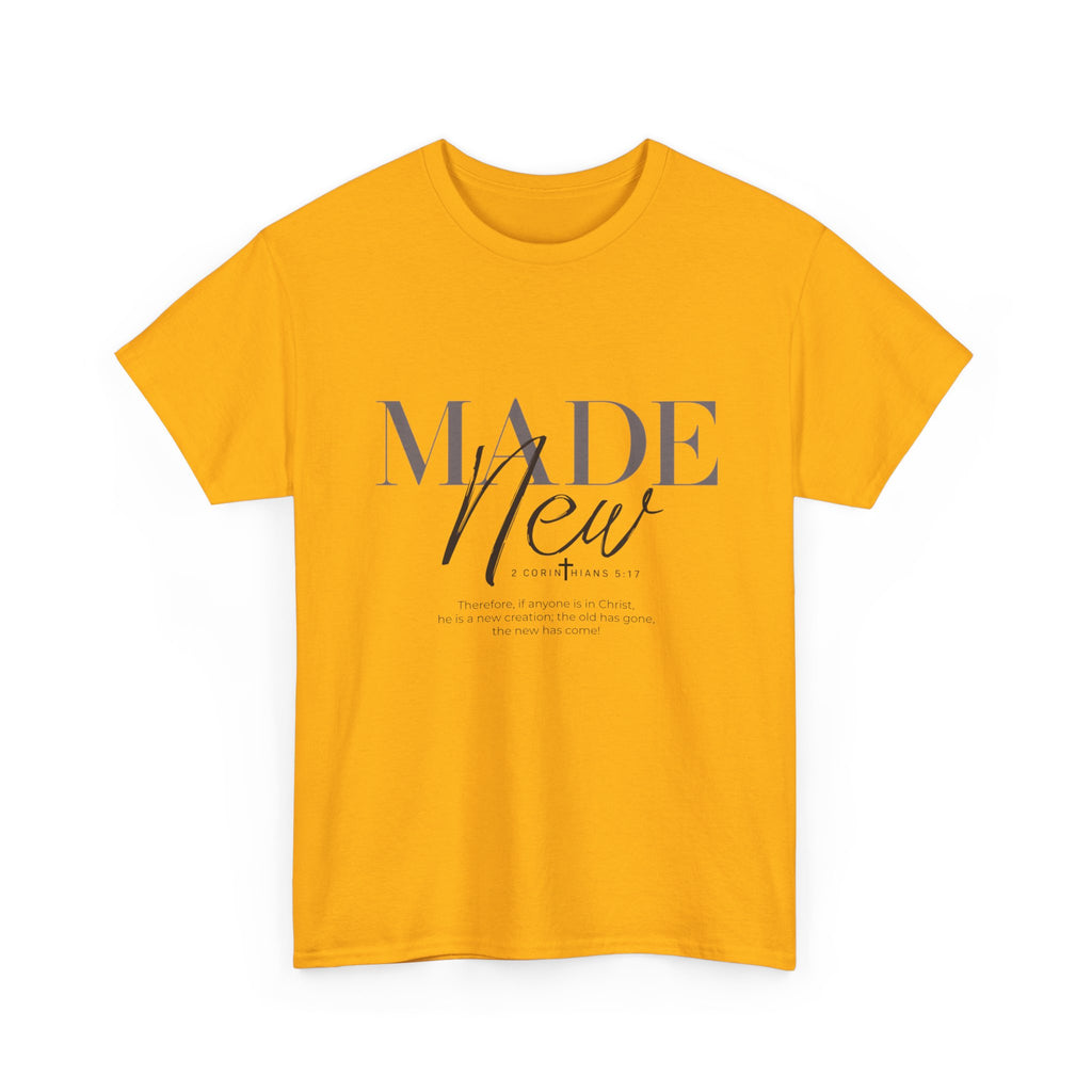T-Shirt — "Made New" Minimalist Christian Faith Tee