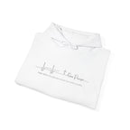 Hoodie "One Faith One Family One Praise" Minimal Heartbeat Faith Script - White Pullover
