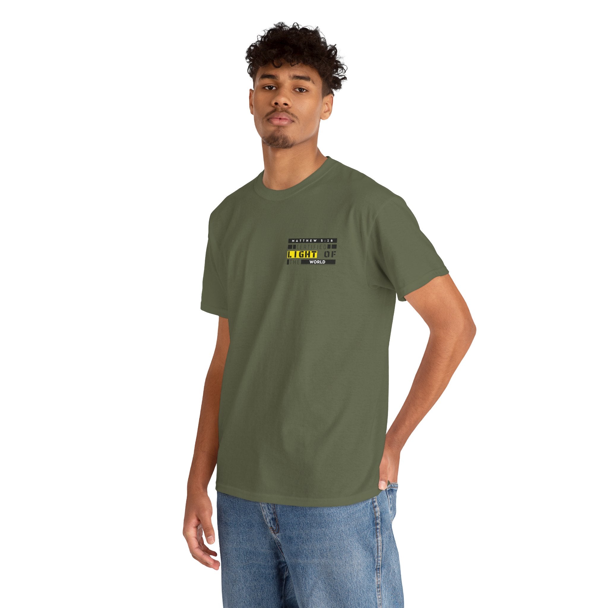 Minimalist "Light of My Life" Tee — Small Chest Script Graphic