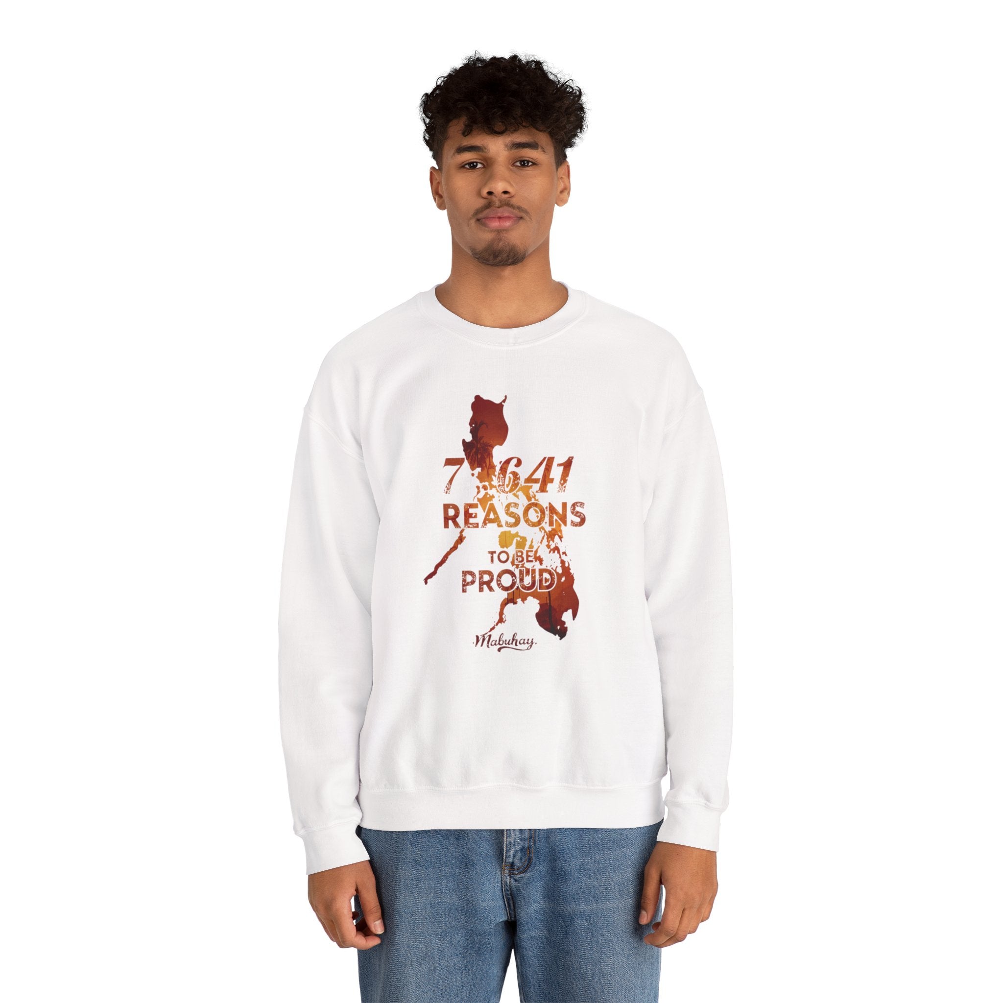 Philippines Map '7,641 Reasons to Be Proud Pinoy' Crewneck Sweatshirt