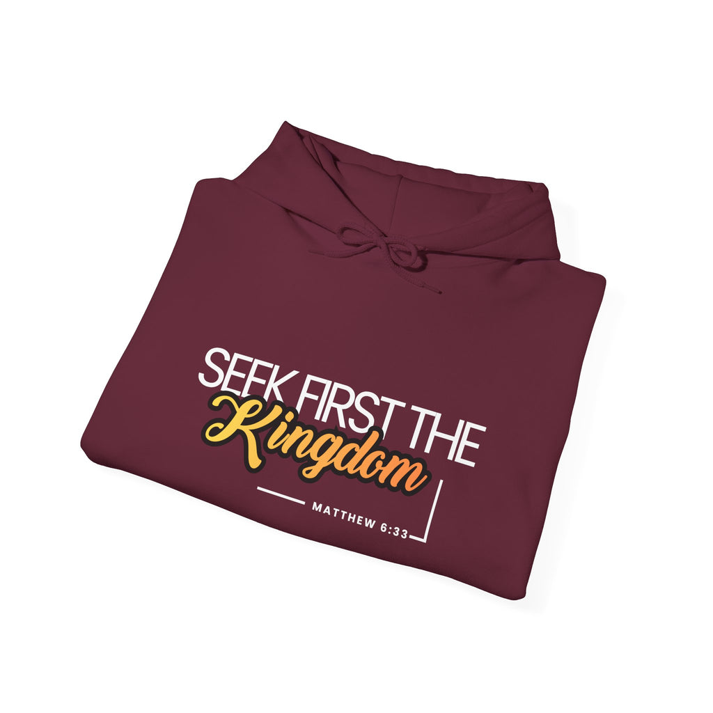 Seek First the Kingdom Hoodie - Christian Faith Scripture Sweatshirt (Matthew 6:33)