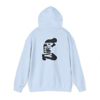 Minimal 'Pray More, Panic Less' Hoodie — Monochrome Graphic Back Print