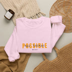 Christian Crewneck Sweatshirt "All Things Possible" Pullover, Inspirational Scripture Apparel, Faith Typography Graphic Sweatshirt