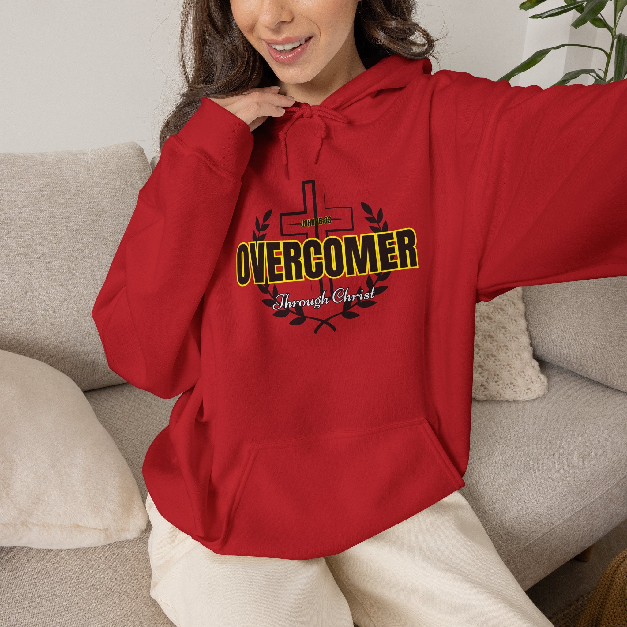 Overcomer Cross Hoodie – Faith-Based Christian Pullover