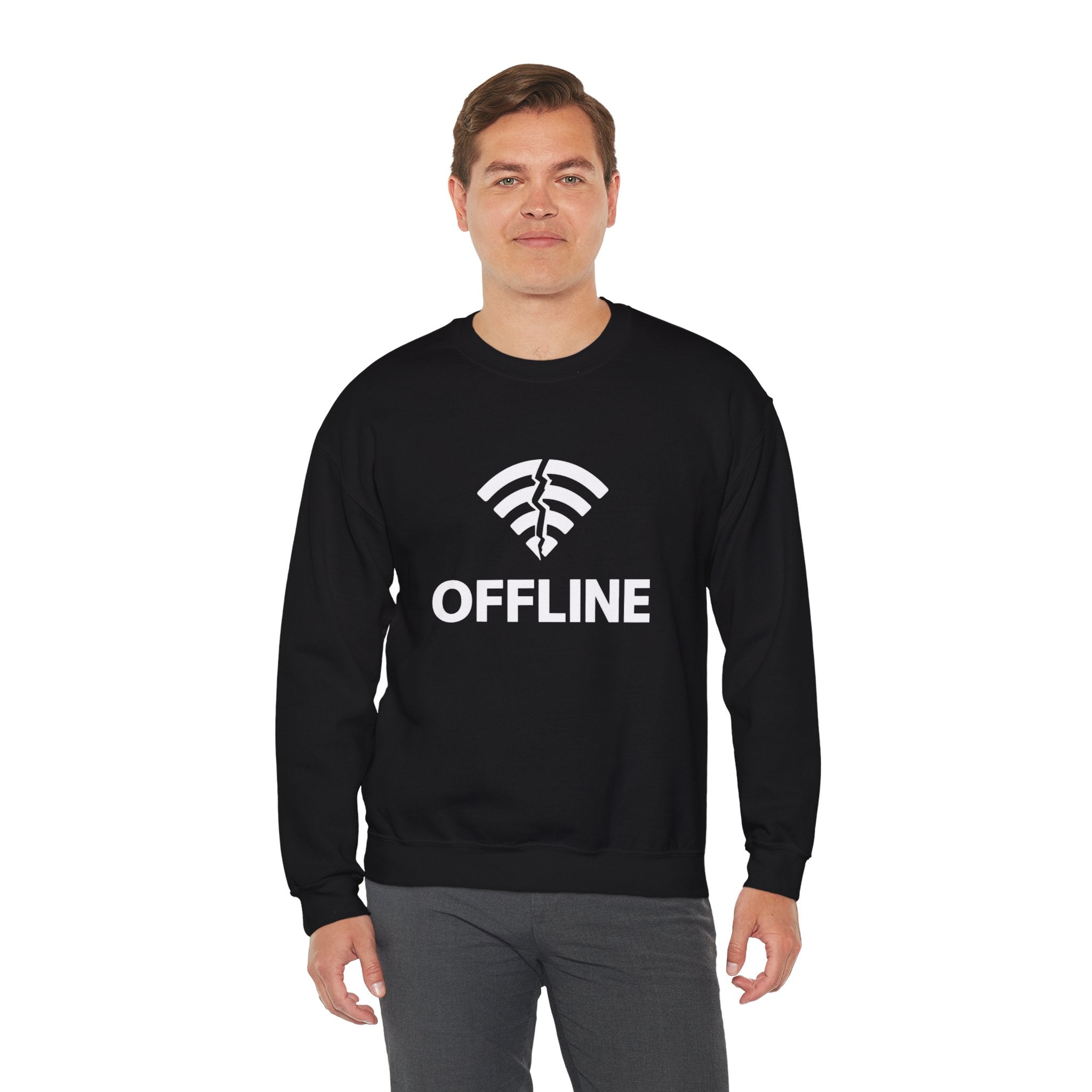 Christian Crewneck Sweatshirt "Offline" Pullover, Go Into Your Room and Pray Back Quote, Faith Streetwear Sweatshirt