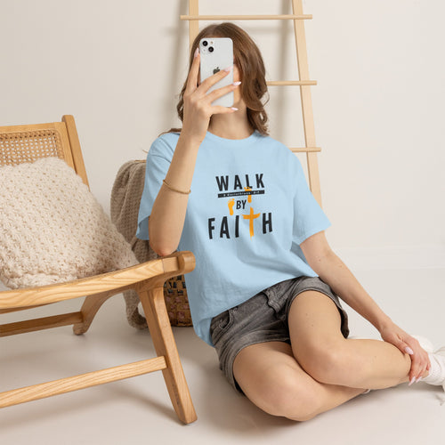 By Faith T-Shirt — Christian Walk By Faith Cross Tee
