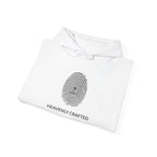 Heavenly Crafted Hoodie — Minimal Fingerprint Graphic Hooded Sweatshirt