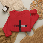 Christian Crewneck Sweatshirt "Salvation" Romans 5:8 Pullover, Jesus Cross Apparel, Faith Grace Graphic Sweatshirt
