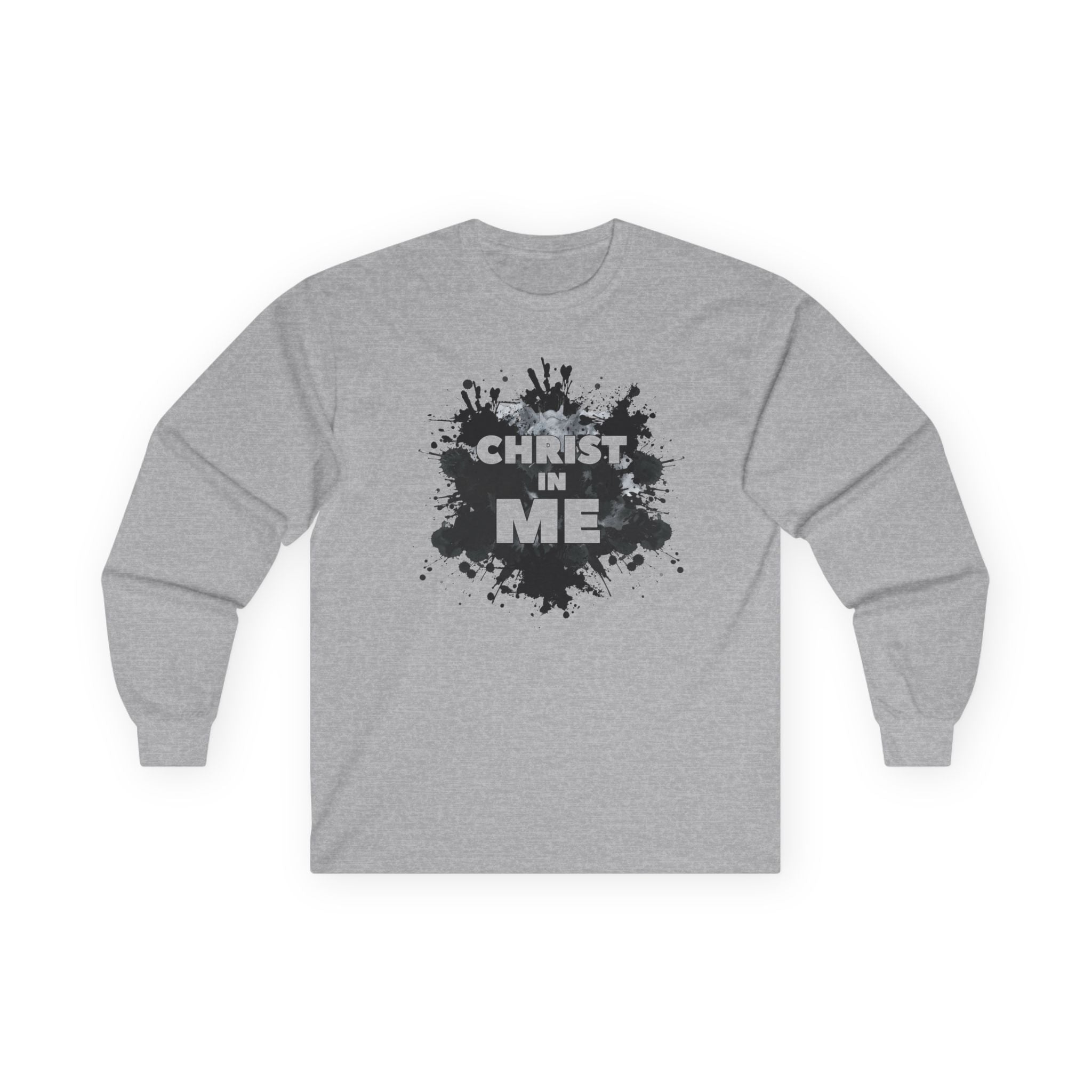 Long Sleeve Tee — "Christ in Me" Faith Graphic Christian Shirt